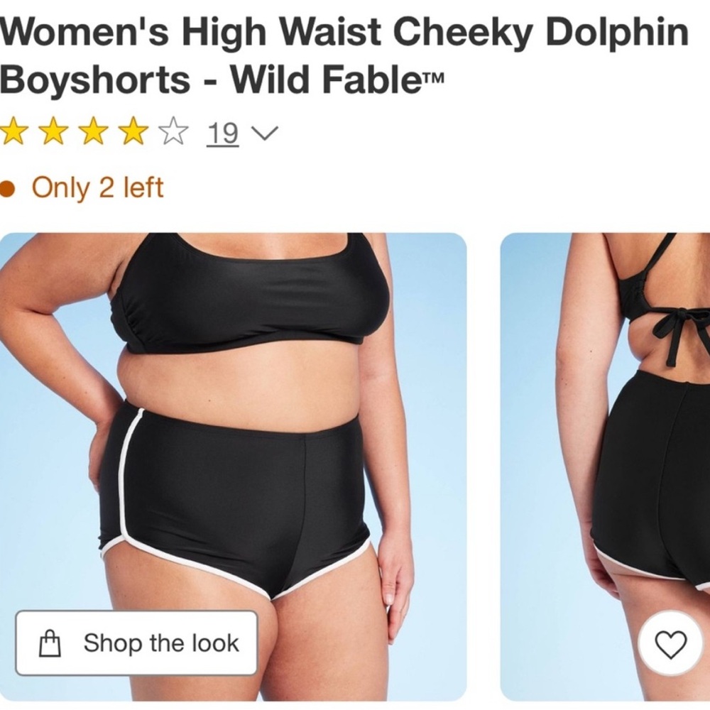 Women’s Wild Fable Black High Waist Bathing Suit Bottom 1X NWT